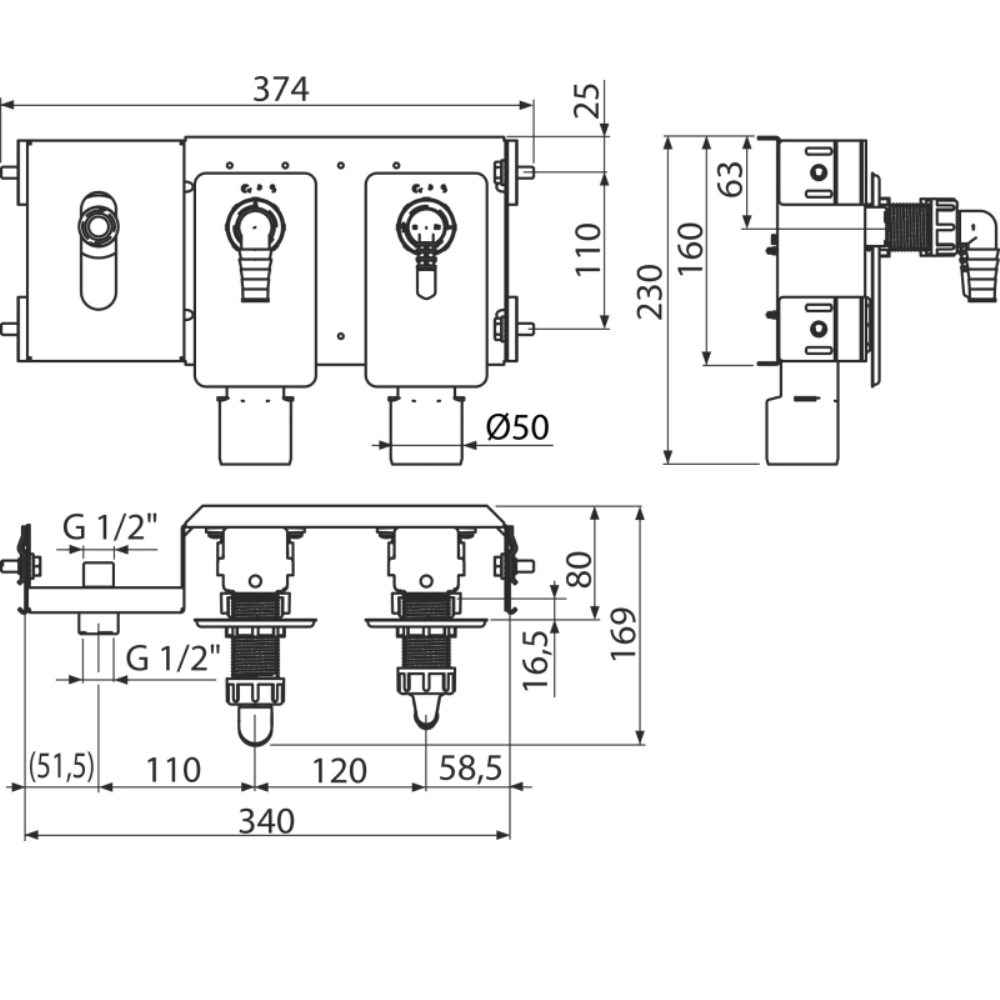 Рама инсталляции Alcadrain AlcaSystem для сифона для подключения двух потребителей AS-P024 2 Рама инсталляции Alcadrain AlcaSystem для сифона для подключения двух потребителей AS-P024 — изображение 2