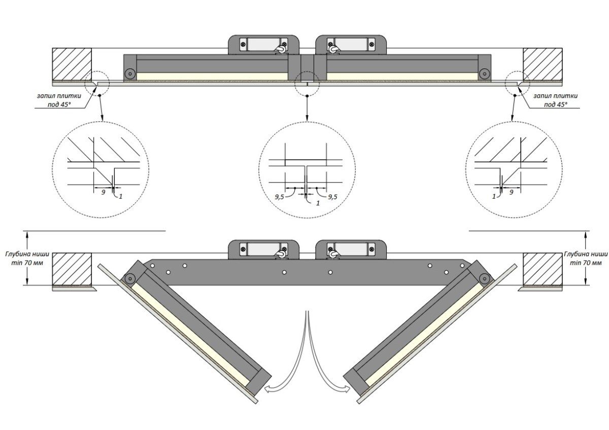 Люк двустворчатый Shagma 100х120 ревизионный под плитку ЛС1000x1200Д 4 Люк двустворчатый Shagma 100х120 ревизионный под плитку ЛС1000x1200Д — изображение 4